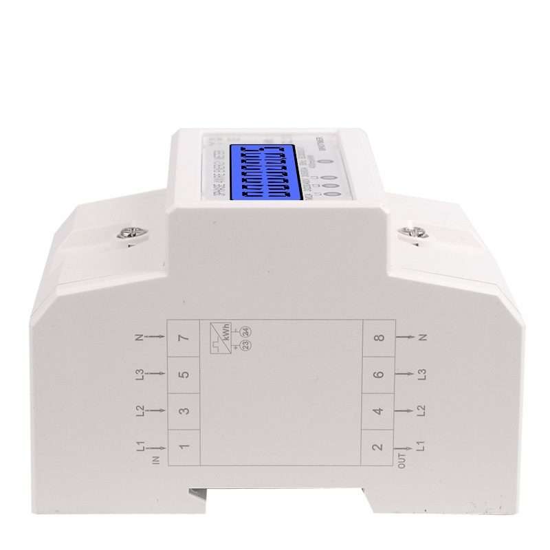 SINOTIMER Three-Phase Backlight Display Rail Type Electricity Meter 5-100 ... (DDS024 White Shell)