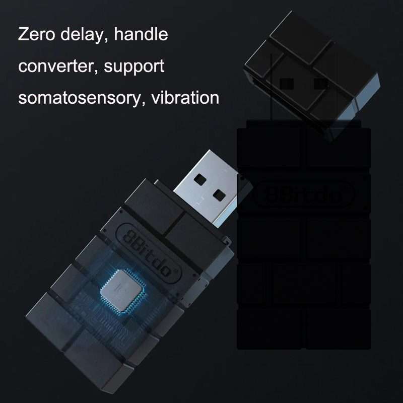8BitDo USB Wireless Receiver Handle Switch For PS5/PS4(Black)