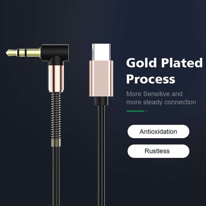 Type-C/USB-C To 3.5mm Male Elbow Spring Car Audio Adapter Cable, Cable Length: 1.5m(Analog Audio)