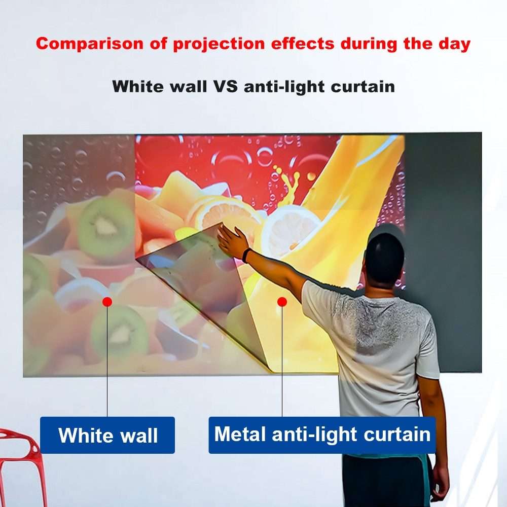 Folding Metal Anti-Light HD Projection Curtain, Size: 60 inch 16:9 133x75cm