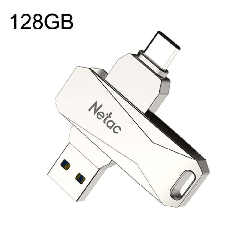 Netac U782C Type-C Dual Interface High-Speed Metal Computer USB Flash Drive, Capacity: 128GB