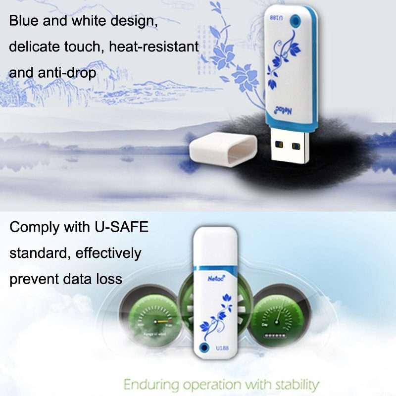 Netac U188 USB2.0 Car Computer Encrypted USB Flash Drive, Capacity: 64GB
