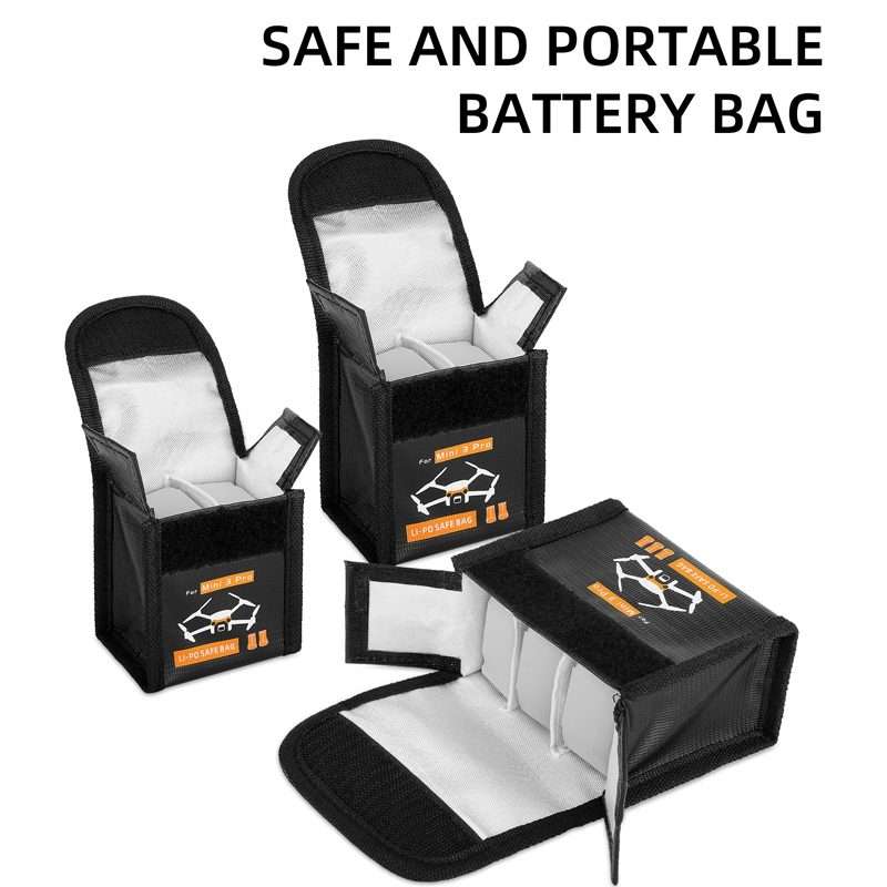Sunnylife Battery Explosion-proof Bag Storage Bag for DJI Mini 3 Pro,Size: Can Hold 2 Batteries