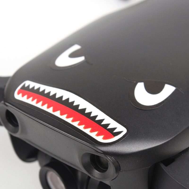 3 Sets Drone Shark Emoticon Body Sticker Battery Sticker(Blue Black)