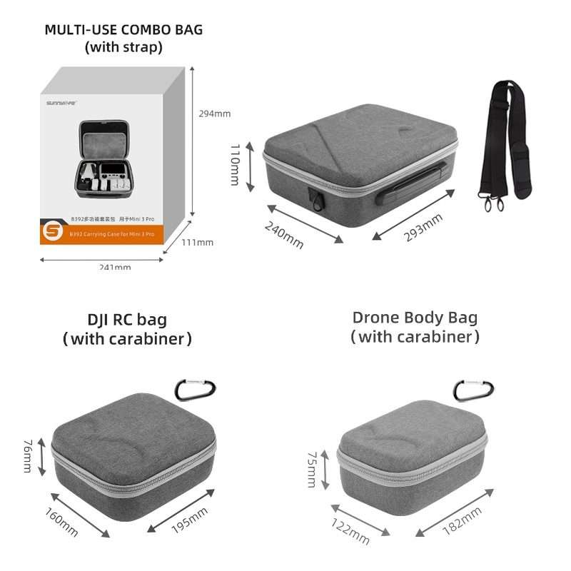 Sunnylife Drone Protective Storage Bag for DJI Mini 3 Pro,Style: RC Bag