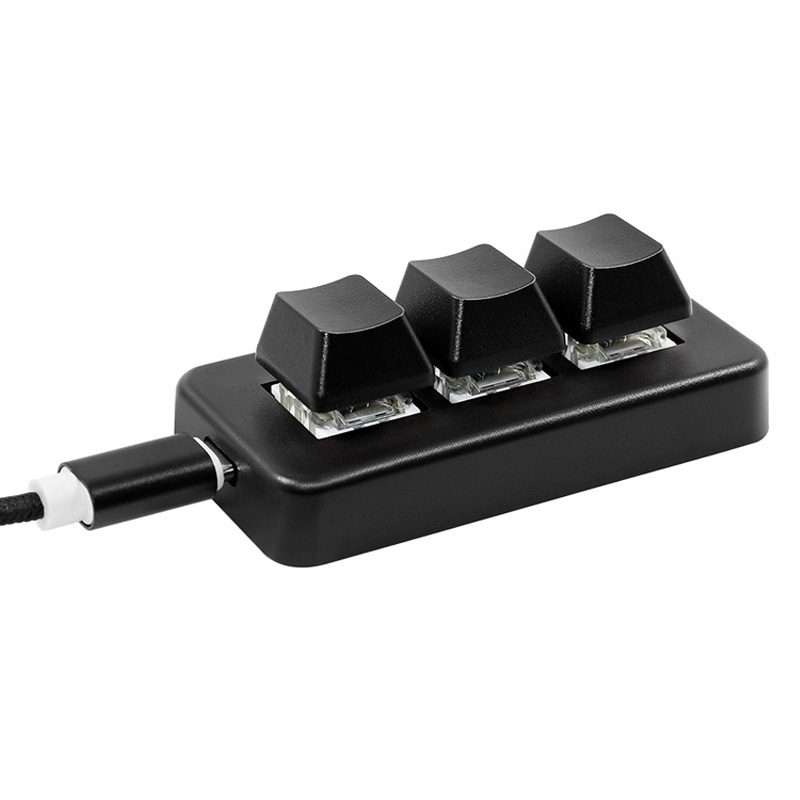 MK321 3 Keys Custom Keys Game Office PS Clip Macro Programming Keypad, Cable Length: 1.5m(Black)