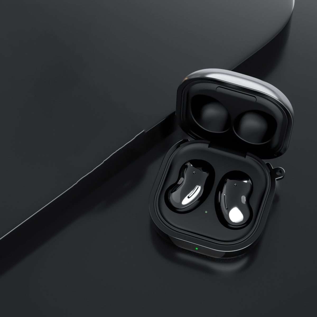 Bluetooth Earphone TPU Flash Powder Protective Case For Samsung Galaxy Buds2/P ... (Glitter Black)