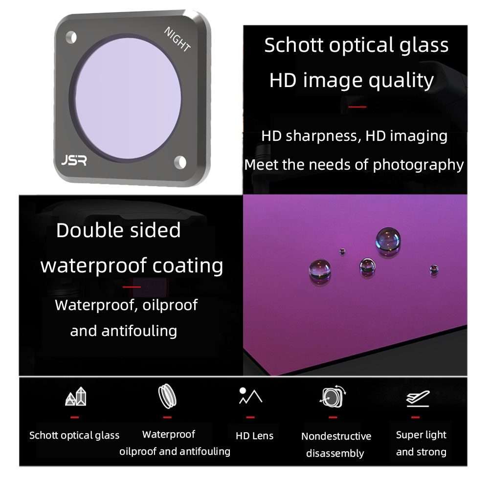 JUNESTAR Action Camera Filters For DJI Action 2,Style: ND32
