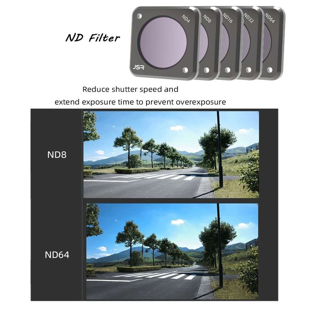 JUNESTAR Action Camera Filters For DJI Action 2,Style: ND32PL