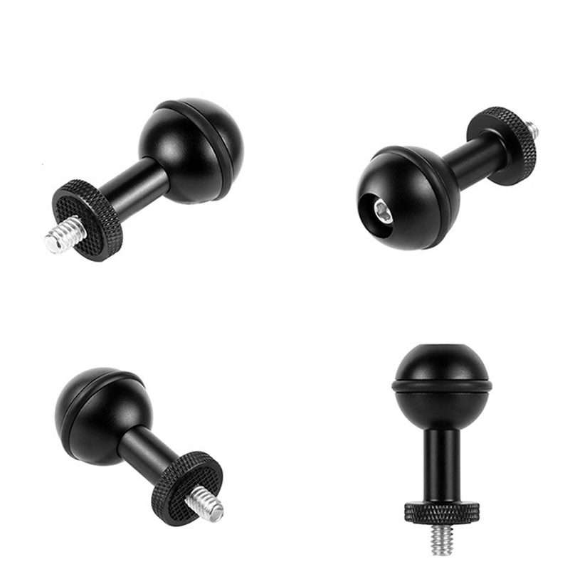 Ball Head Adapter Adjustable Screw Fixed Mount Camera Underwater Diving Photo ... (1/4 Inch Black)