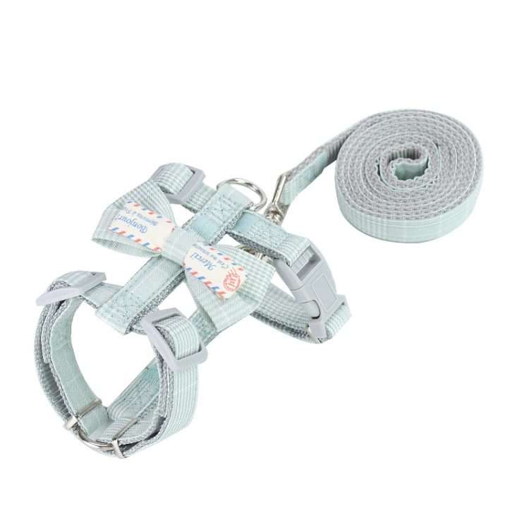 Bow-knot Anti-breakaway Adjustable Cat Leash L(Green)