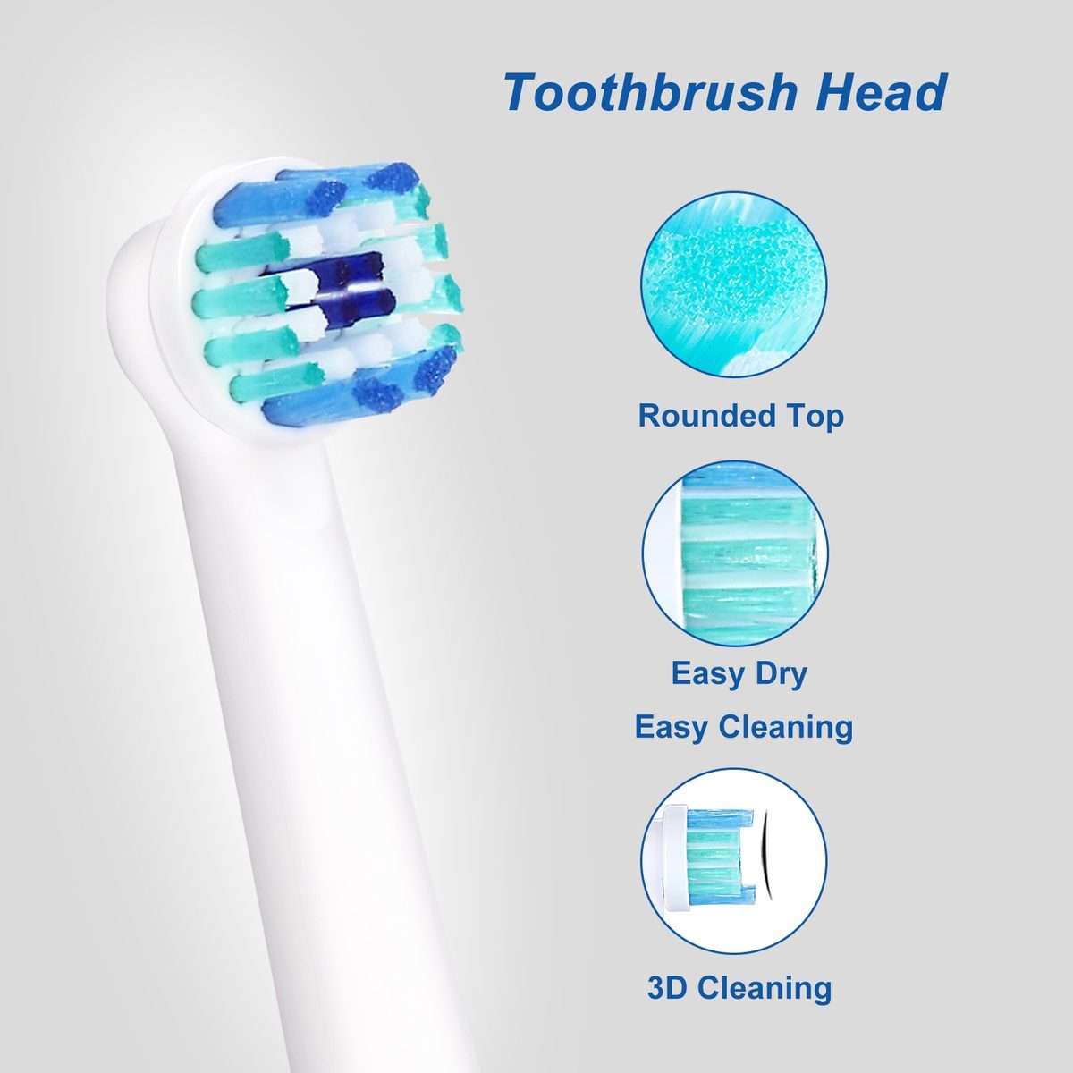 2 PCS For Oral-B Full Range of Electric Toothbrush Replacement Heads(Multi -angle Cleaning)