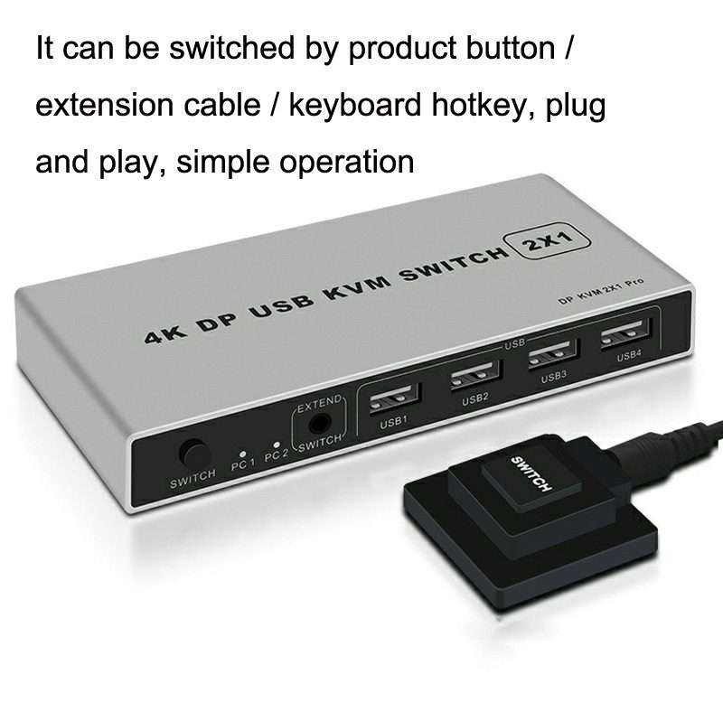 8K KYSW59 60HZ DP USB KVM Switch 2-in-1 Computer Sharing Device
