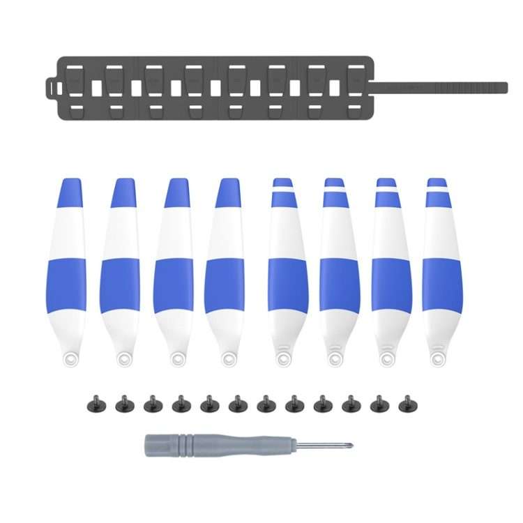 Sunnylife MM3-SN443 For Mini 3 Pro Propeller Blades + Silicone Folding S ... (Blue Strip+Gray Bag)