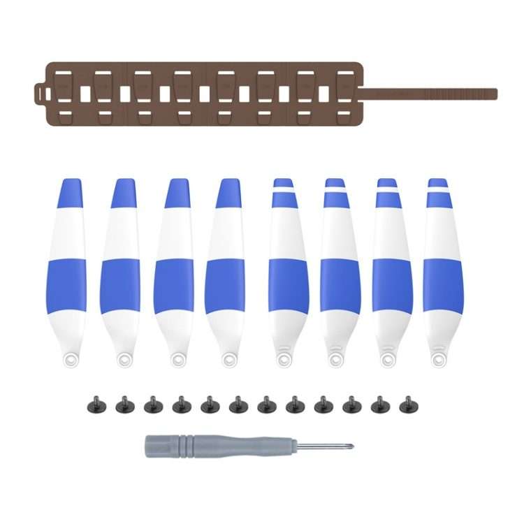 Sunnylife MM3-SN443 For Mini 3 Pro Propeller Blades + Silicone Folding ... (Blue Strip+Brown Bag)