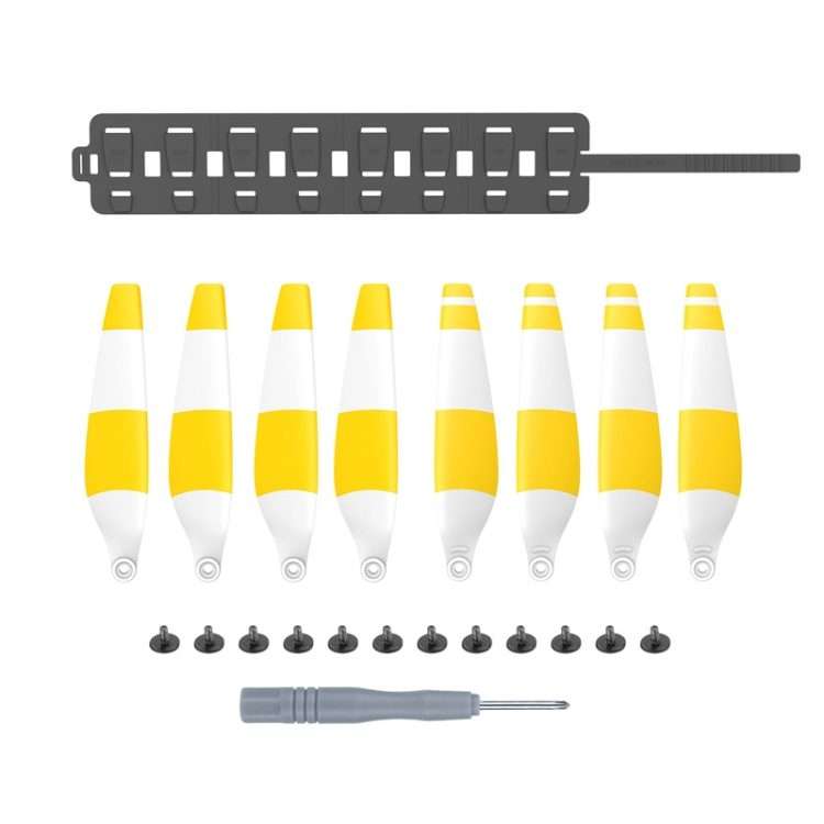 Sunnylife MM3-SN443 For Mini 3 Pro Propeller Blades + Silicone Folding ... (Yellow Strip+Gray Bag)