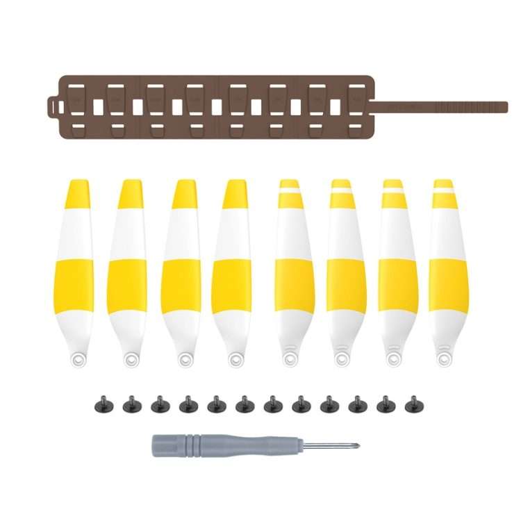 Sunnylife MM3-SN443 For Mini 3 Pro Propeller Blades + Silicone Foldin ... (Yellow Strip+Brown Bag)