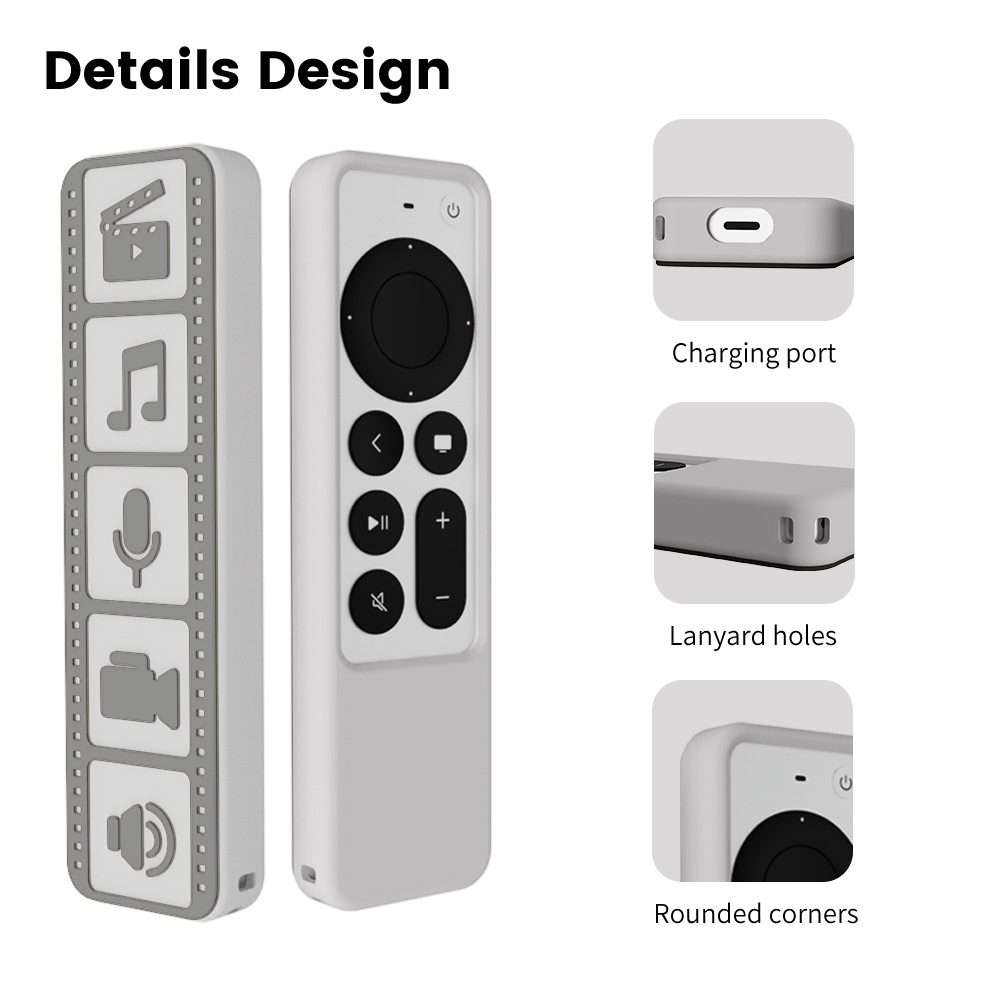 Silicone Remote Controller Waterproof Anti-Slip Protective Cover For Apple TV 4K 2021(Brown)