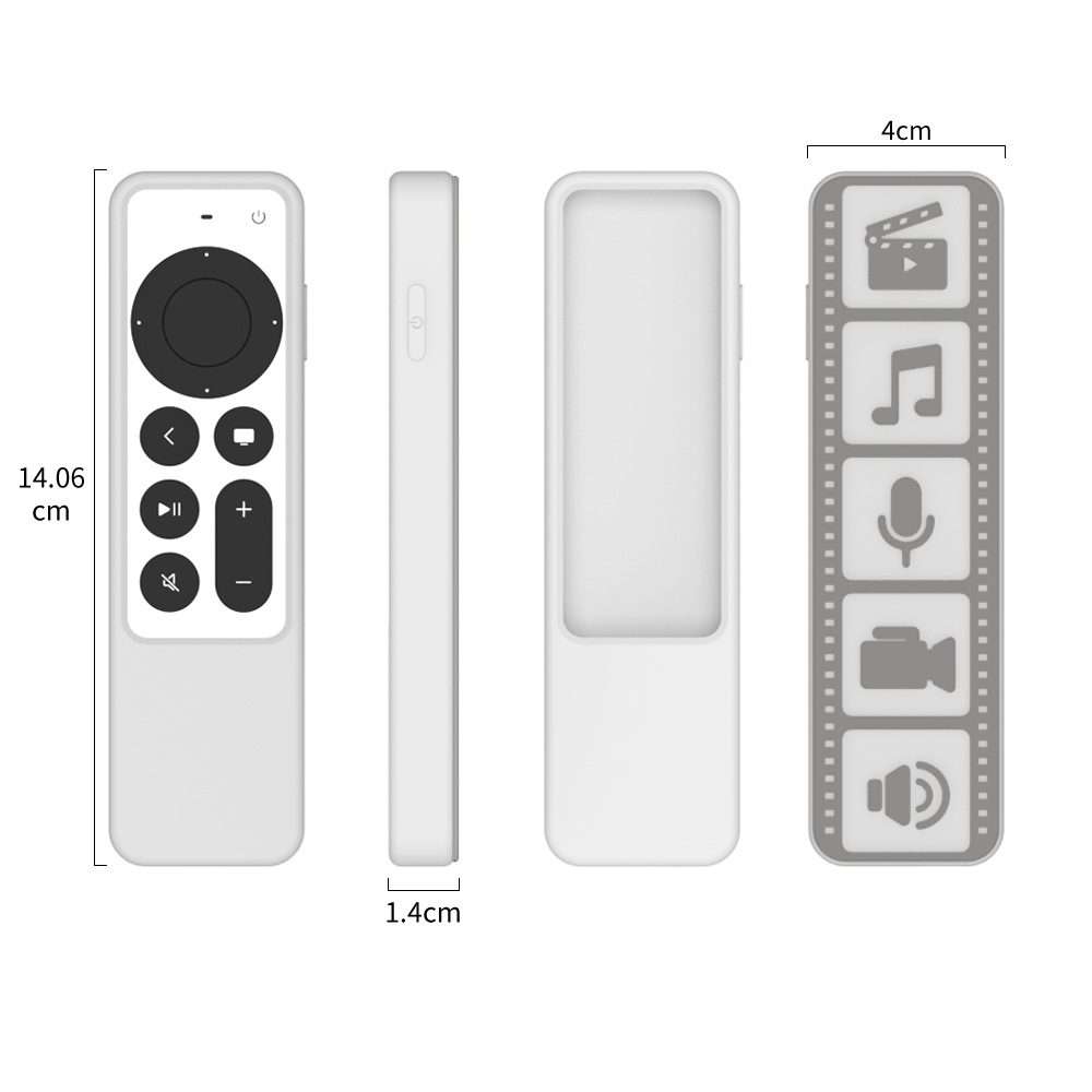 Silicone Remote Controller Waterproof Anti-Slip Protective Cover For Apple TV 4K 2021(Black)