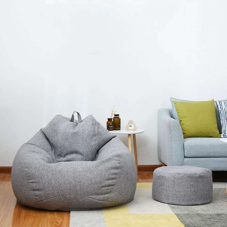 Lazy Sofa Bean Bag Chair Fabric Cover, Size: Large(Noble Purple)