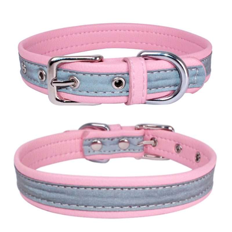 CL181K Pet Soft Reflecting Collar, Size: XS(No Iron Sheet Pink)