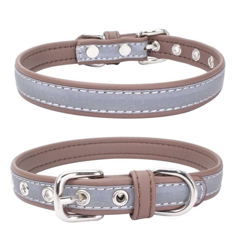 CL181K Pet Soft Reflecting Collar, Size: XS(No Iron Sheet Light Brown)