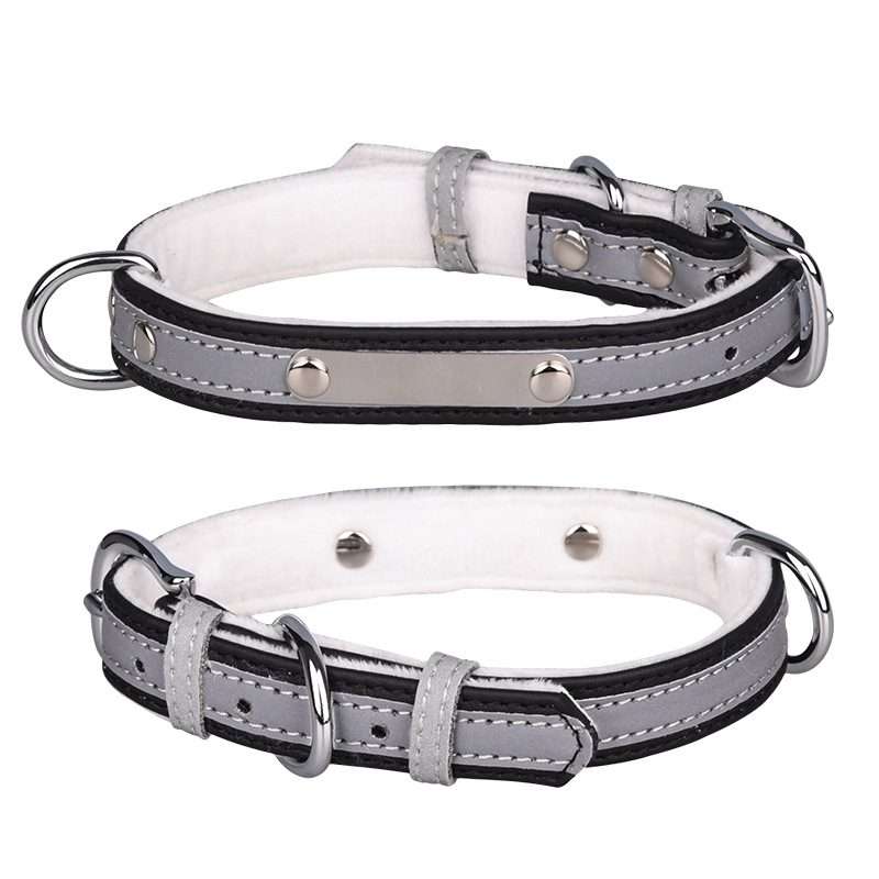 CL181K Pet Soft Reflecting Collar, Size: L(Velvet Bottom Black)