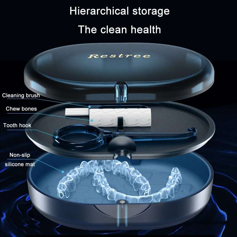 Magnetic Braces Holder Beauty Mirror Storage Box With Chewing Glue(Black)