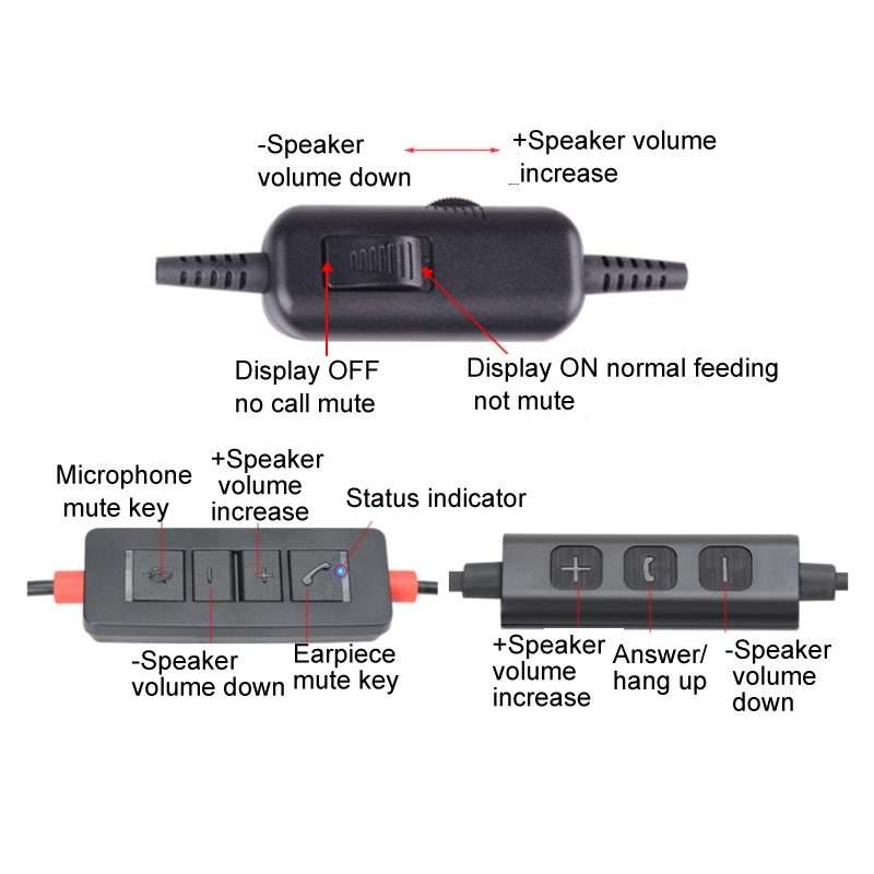 VT200 Single Ear Telephone Headset Operator Headset With Mic,Spec: 3.5mm Single Plug With Answer K