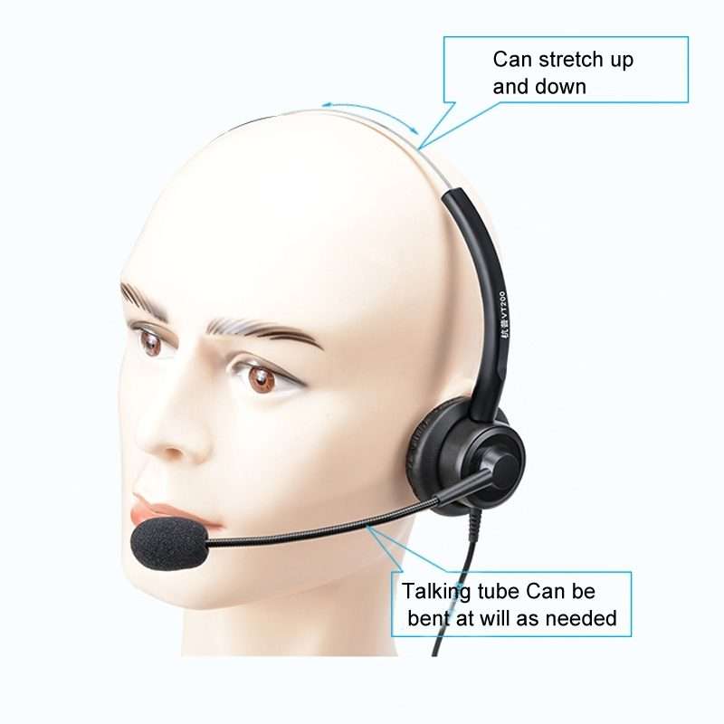 VT200 Single Ear Telephone Headset Operator Headset With Mic,Spec: 3.5mm Single Plug With Answer K