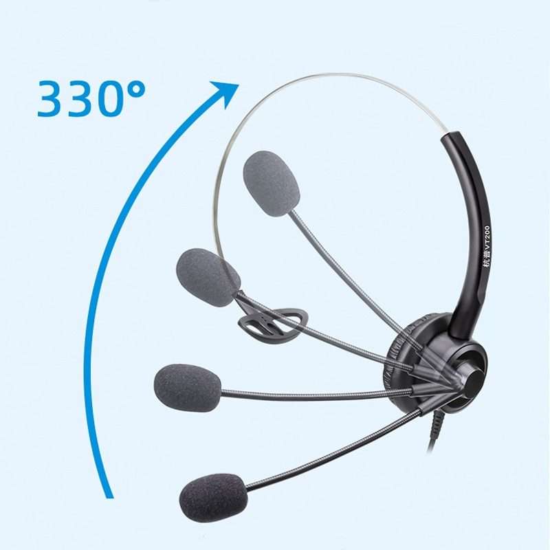 VT200 Single Ear Telephone Headset Operator Headset With Mic,Spec: 3.5mm Single Plug With Answer K