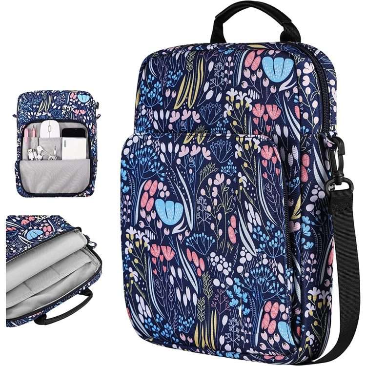 Vertical Laptop Bag Handheld Shoulder Crossbody Bag, Size: 9.7-11 Inch(Blue)