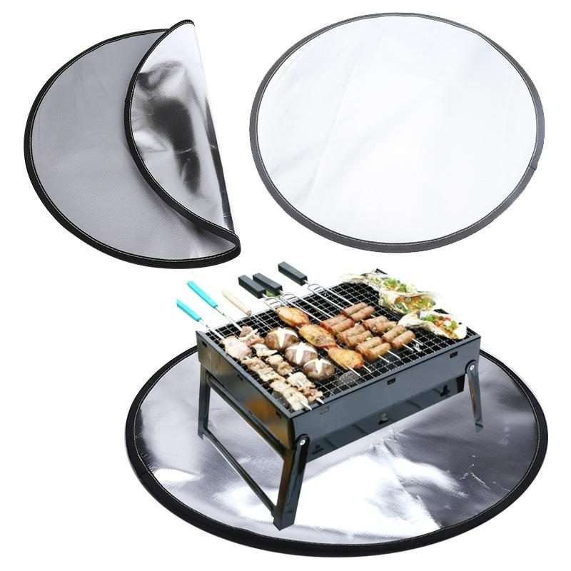 Round Camper Camping Lawn Fire Rack Flame Insulation Land, Diameter: 32 Inches