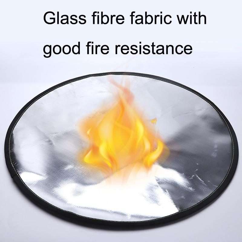 Round Camper Camping Lawn Fire Rack Flame Insulation Land, Diameter: 32 Inches