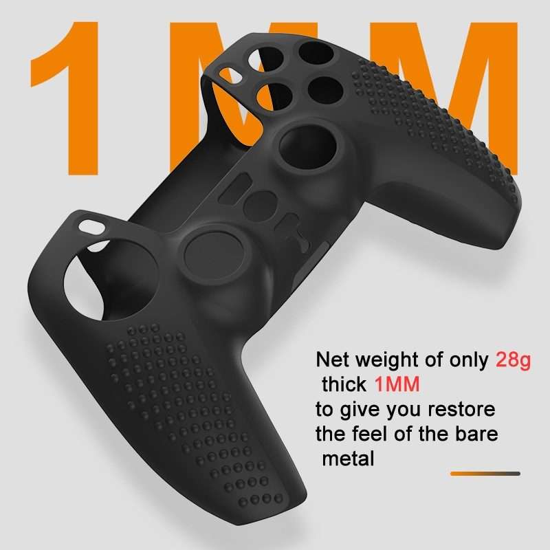 For PS5 Game Controller Joystick Cap Silicone Protective Cover Kit Dustproo ... (Black Polka Dots)