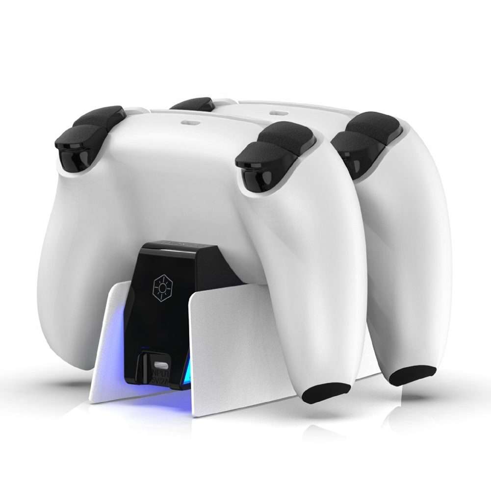 HONCAM For PS5 Gamepad Charger Dual Dock Charger(Rose Red)