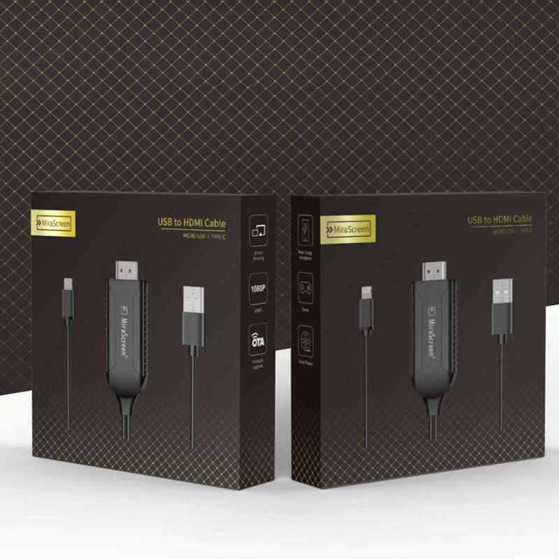 LD36 8 Pin + Micro USB + Type-C / USB-C to HDMI 1080P HDTV Dongle Cable, Plug And Play HDMI With S