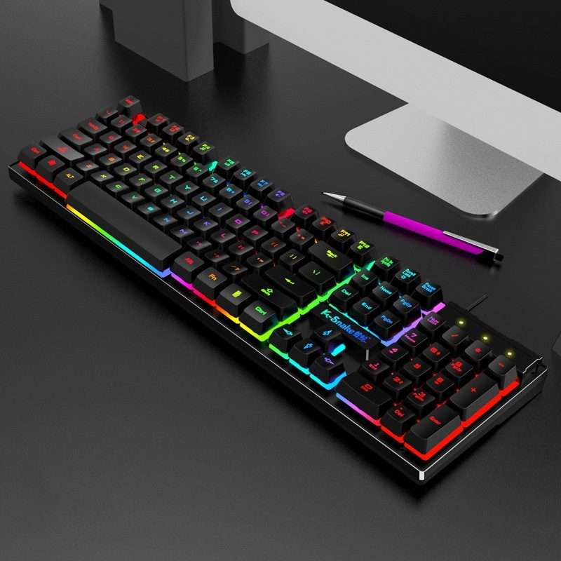 K-Snake K4 104 Keys Glowing Game Wired Mechanical Feel Keyboard, Cable Length: 1.5m, Style: Mixed