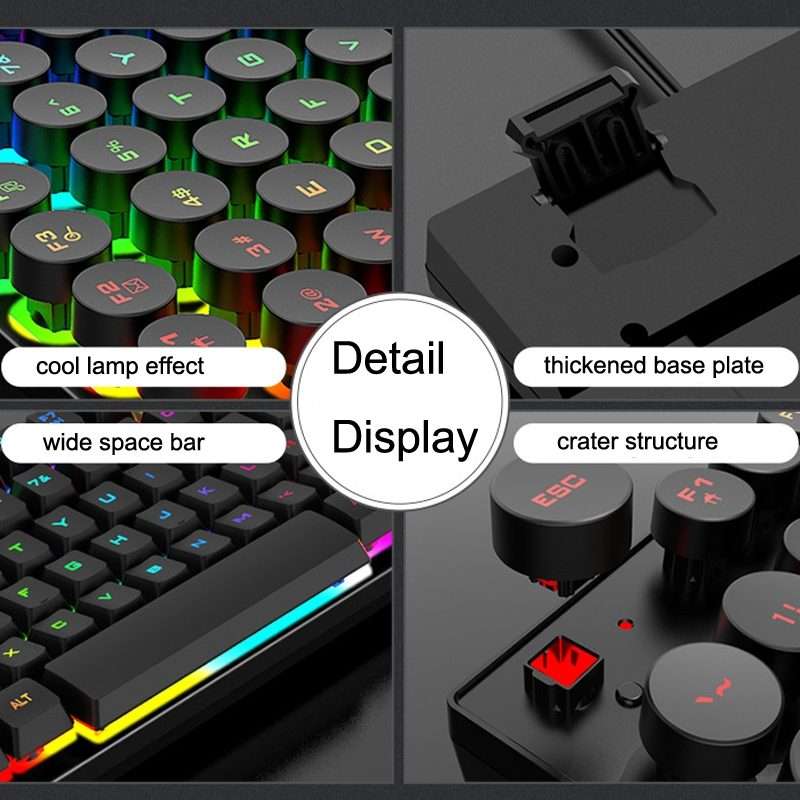 K-Snake K4 104 Keys Glowing Game Wired Mechanical Feel Keyboard, Cable Length: 1.5m, Style: Mixed
