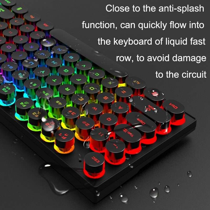 K-Snake K4 104 Keys Glowing Game Wired Mechanical Feel Keyboard, Cable Length: 1.5m, Style: Mixed