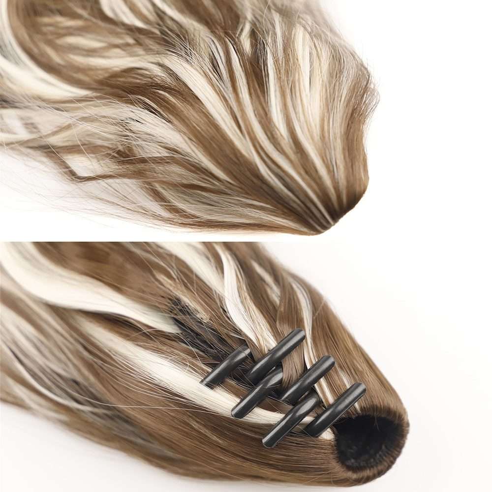 P96 Clip-On Wig Long Ponytail Water Ripple Long Curly Wig(22)