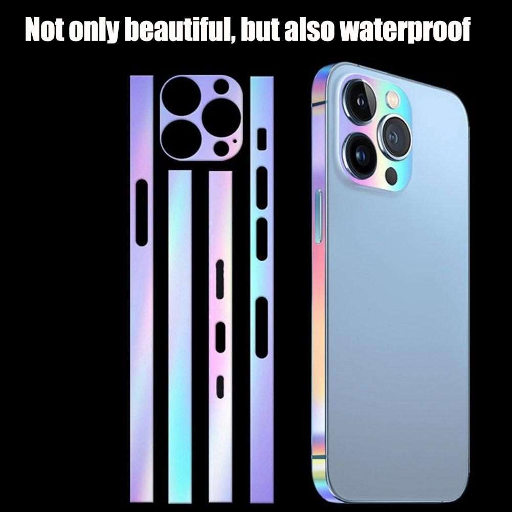 For iPhone 12 Pro Max 2 Sets Dazzle Colour Luminous Side Frame Film