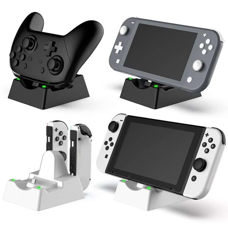 Game Console Handle Stand Charger For Nintendo Switch/Switch Oled/Switch Lite(Black)