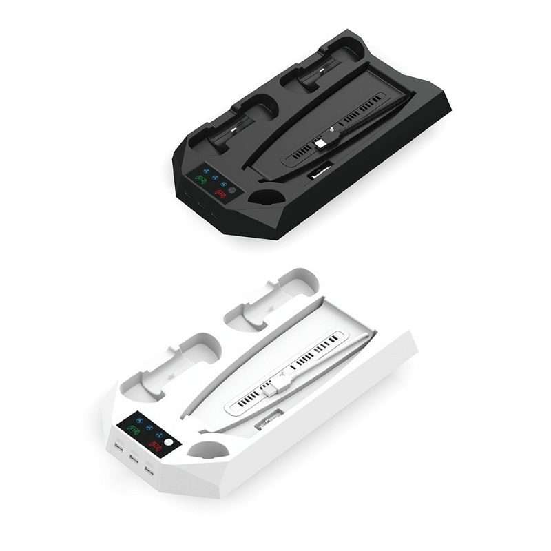 For PS5 DE/UHD 2 In 1 Handheld Console Cooling Stand Fan Base(White)