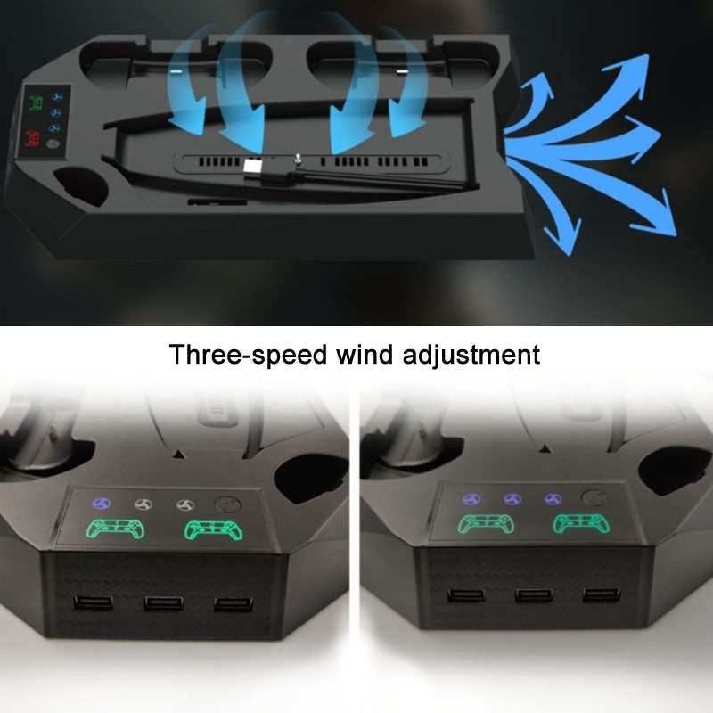For PS5 DE/UHD 2 In 1 Handheld Console Cooling Stand Fan Base(White)