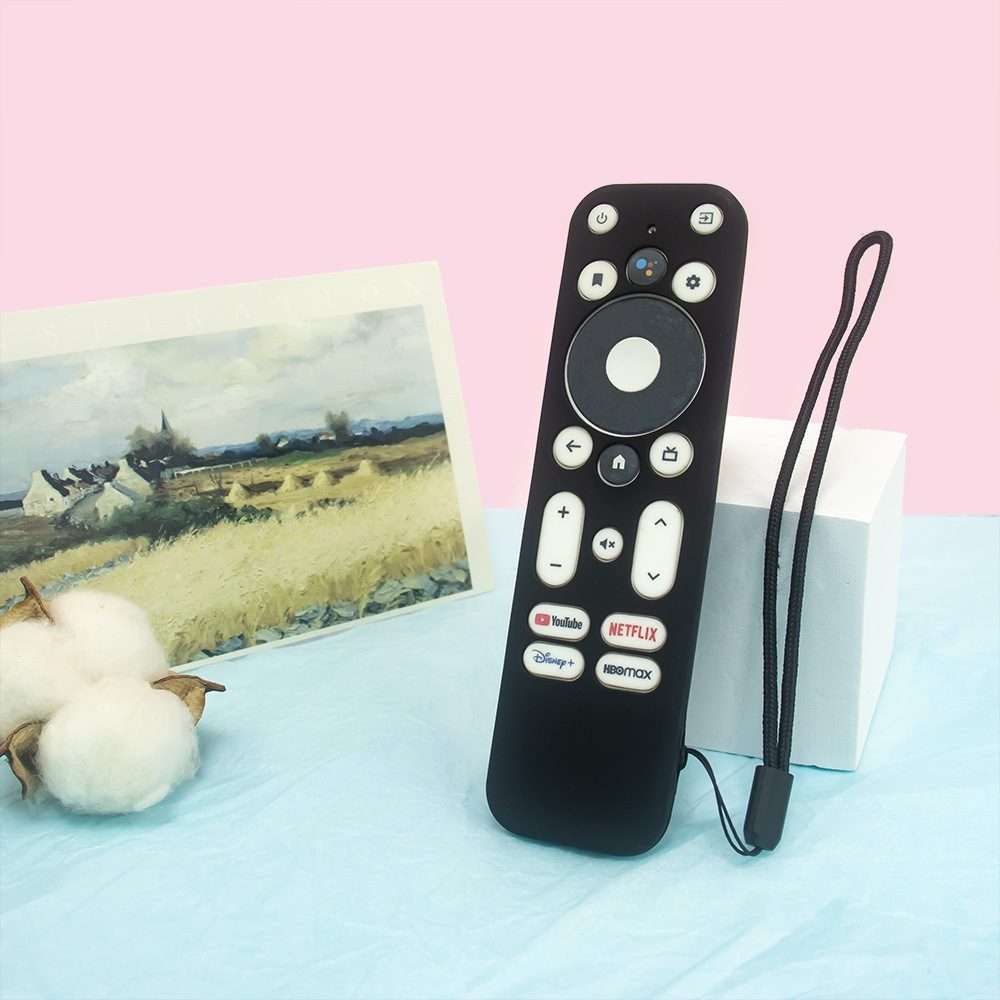 For ONN Android TV 4K UHD Streaming Device Y55 Anti-Fall Silicone Remote Control Cover(Black)