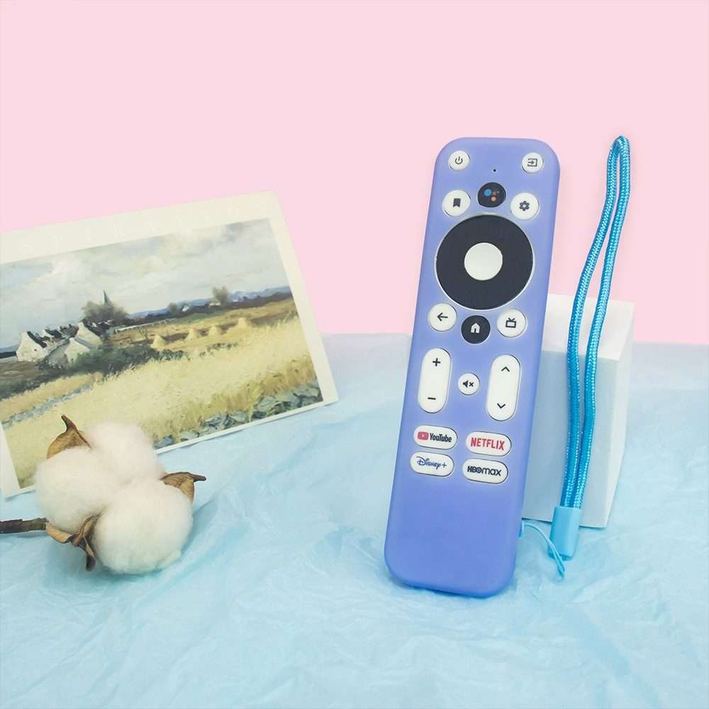 For ONN Android TV 4K UHD Streaming Device Y55 Anti-Fall Silicone Remote Contr ... (Luminous Blue)