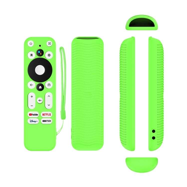 For ONN Android TV 4K UHD Streaming Device Y55 Anti-Fall Silicone Remote Cont ... (Luminous Green)