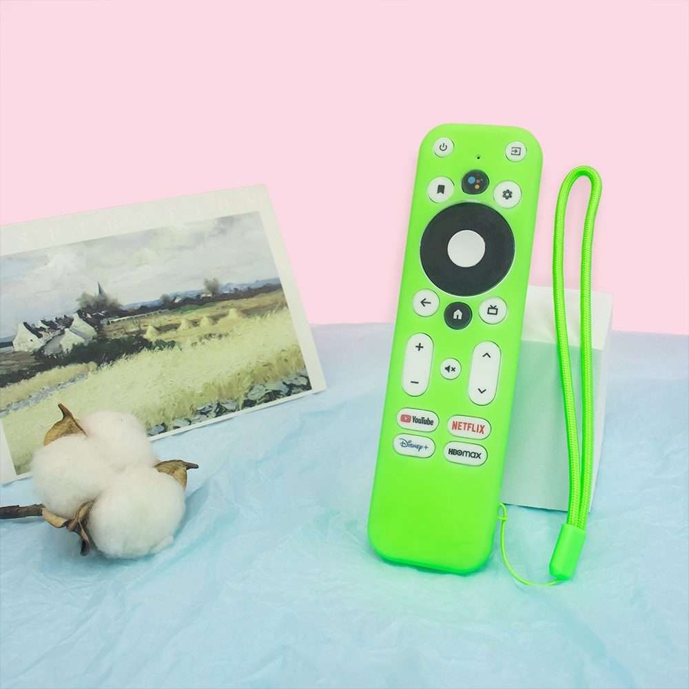 For ONN Android TV 4K UHD Streaming Device Y55 Anti-Fall Silicone Remote Cont ... (Luminous Green)