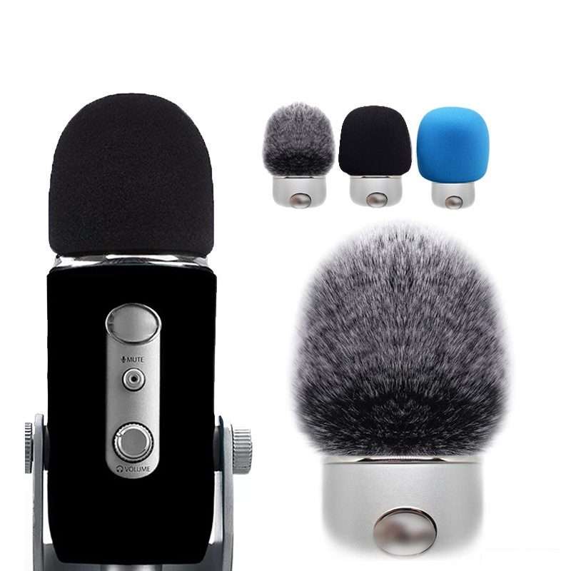 For Blue Yeti Pro Anti-Pop and Windproof Sponge/Fluffy Microphone Cover, Color: Black Sponge